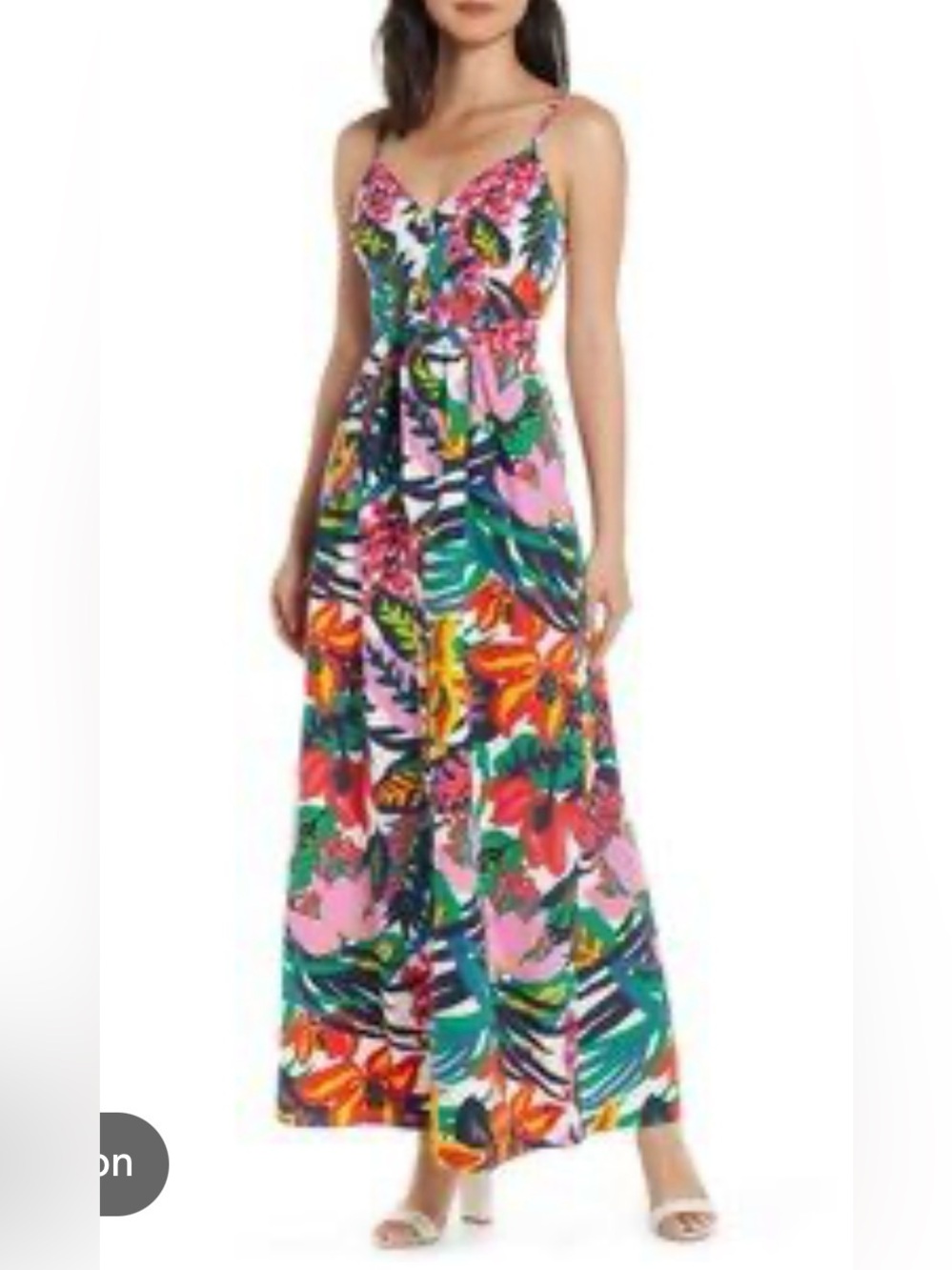 J. Crew Floral Tropical Maxi Dress — Pink, Green & Orange